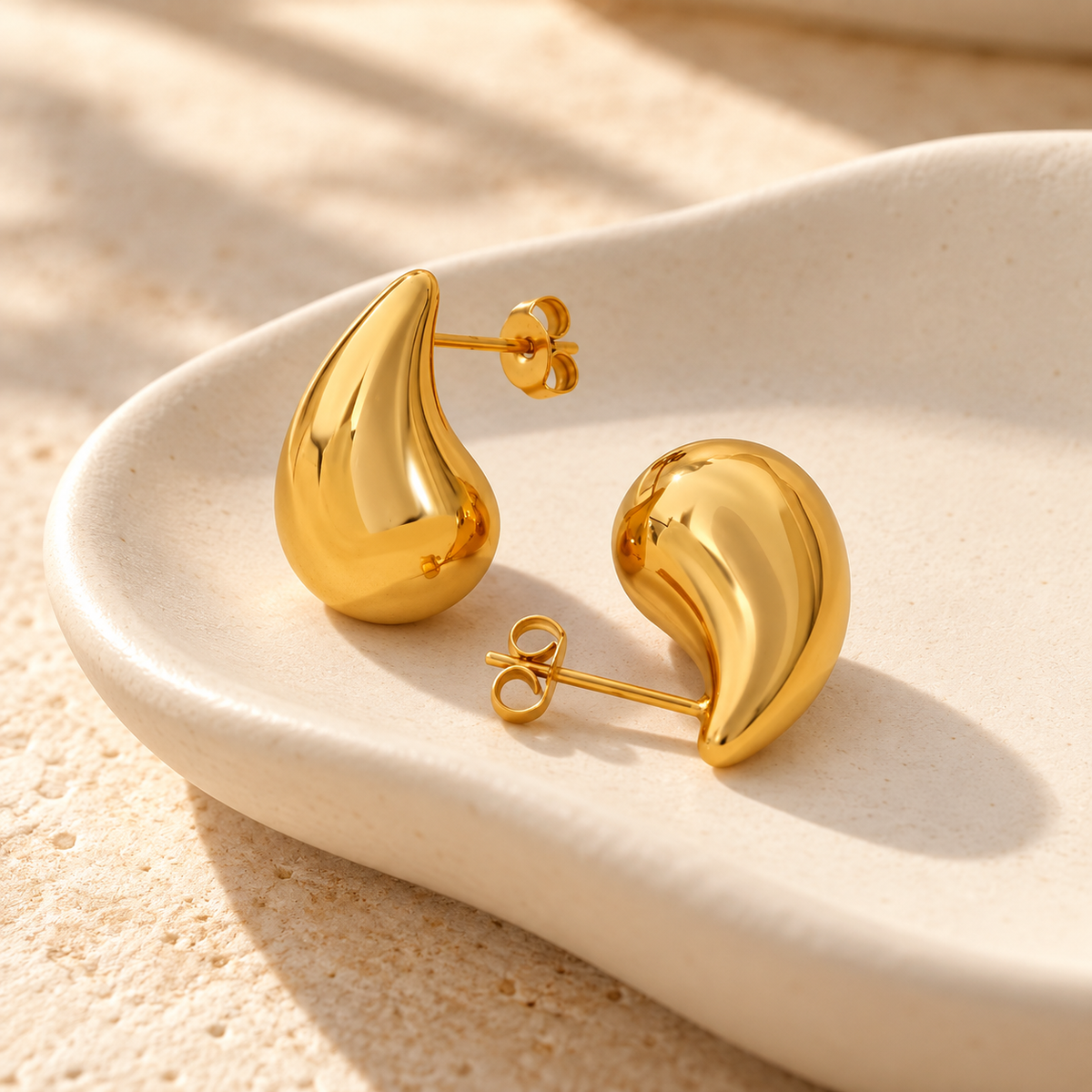 Sculpted Teardrop Stud Earrings