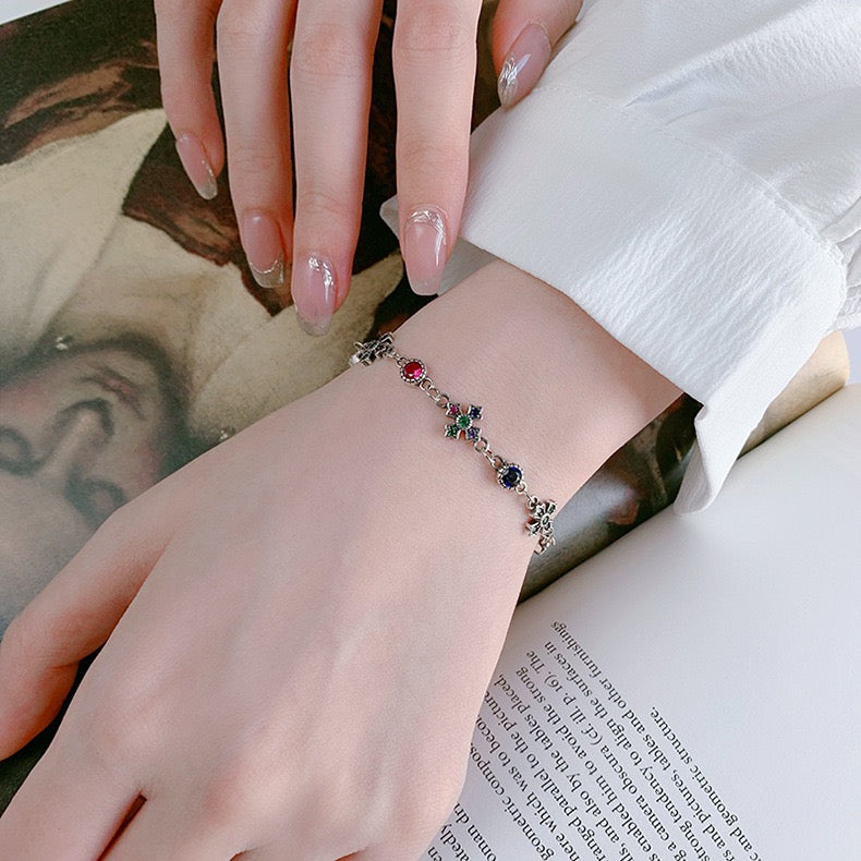 Cross Flower Sterling Silver Flower