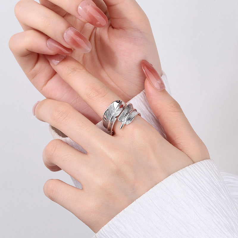 Classic Feather Sterling Silver Ring