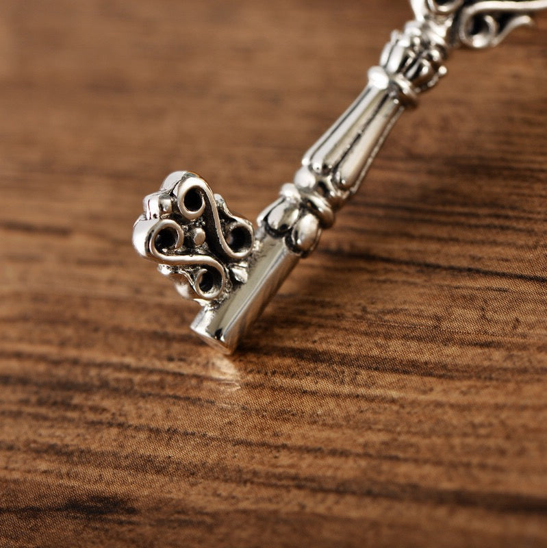 Vintage Key Sterling Silver Pendant