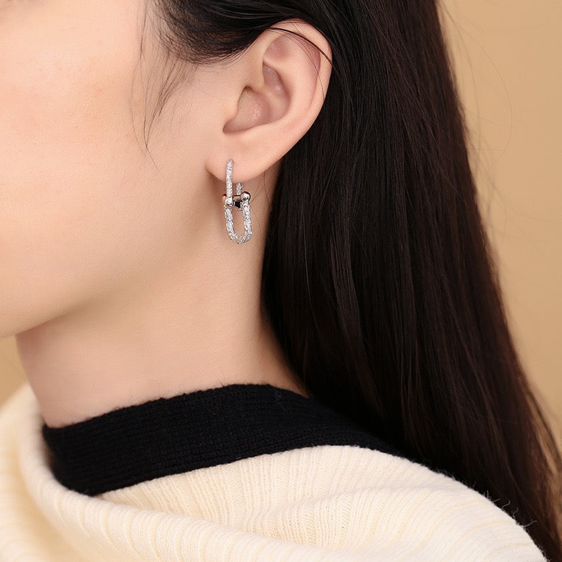 U Shape Classic Sterling Silver Earrings