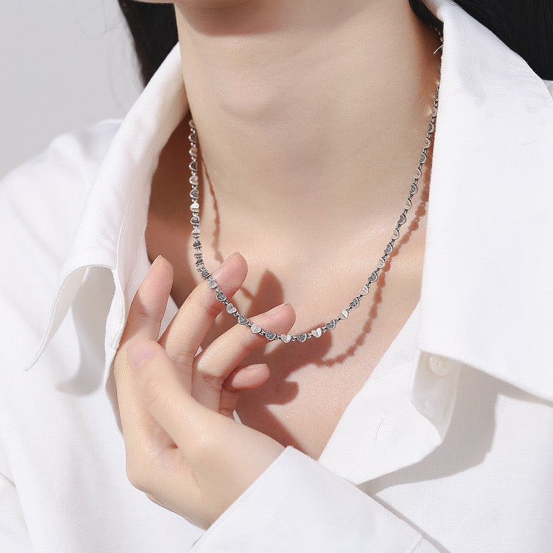 Vintage Heart Sterling Silver Chain