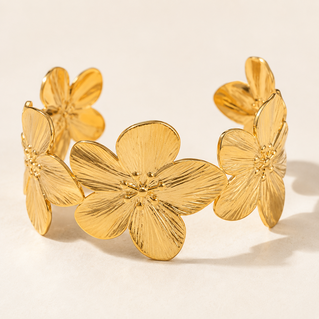 Golden Bloom Statement Cuff
