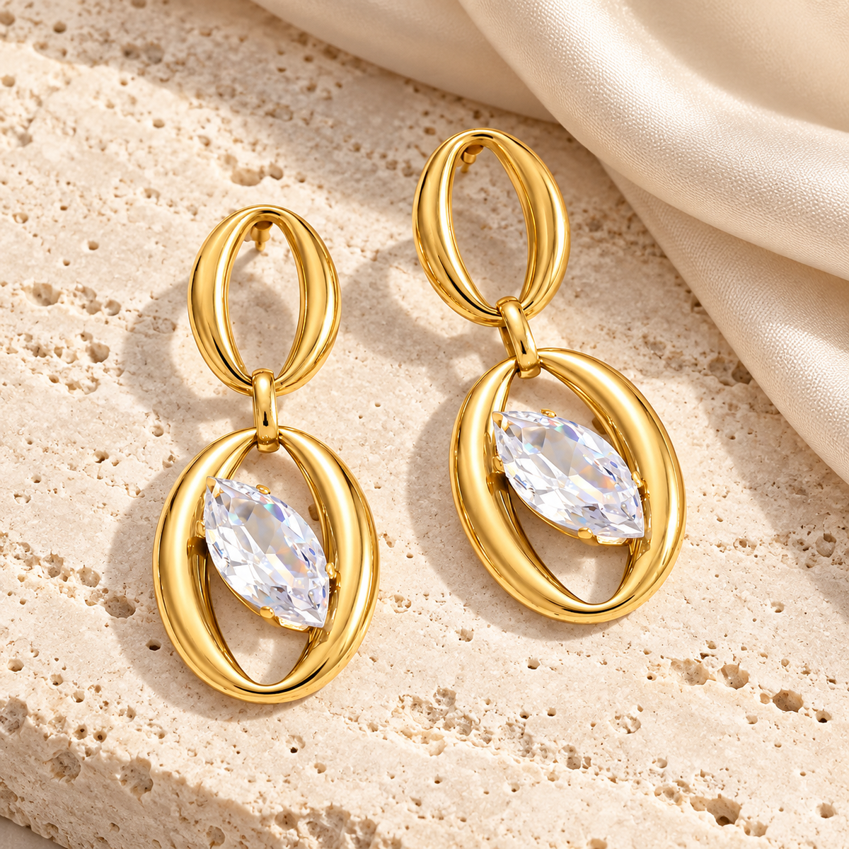 Elara Marquise Drop Earrings