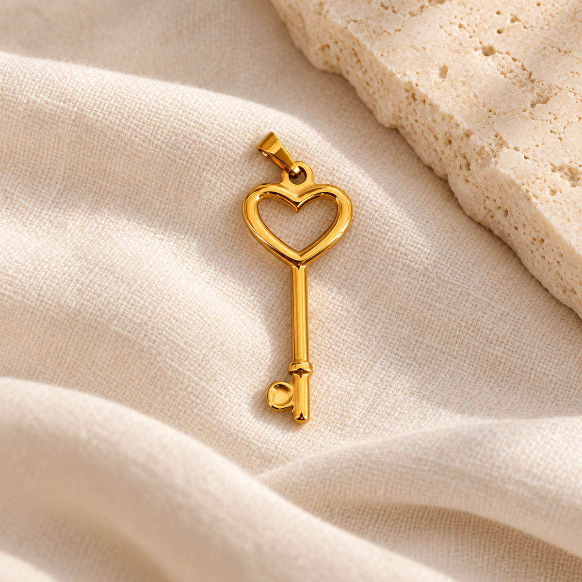 Heart Key Charm
