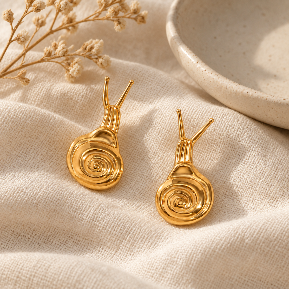Sculptural Snail Earrings