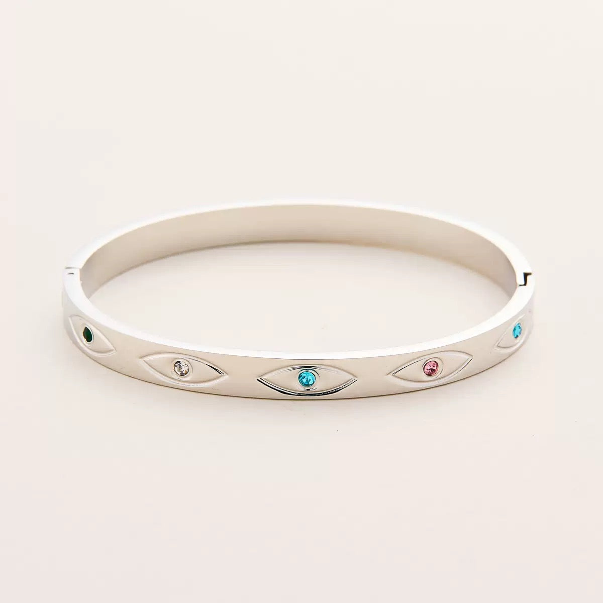 Multicolor Crystal Eye Bangle