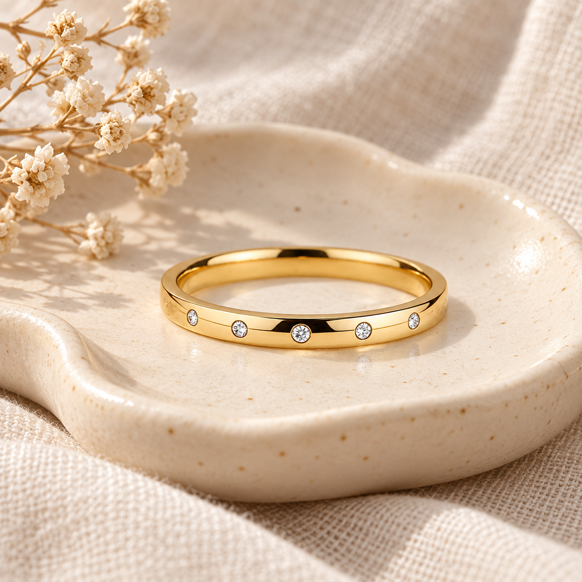 Stone Crystal Band Ring