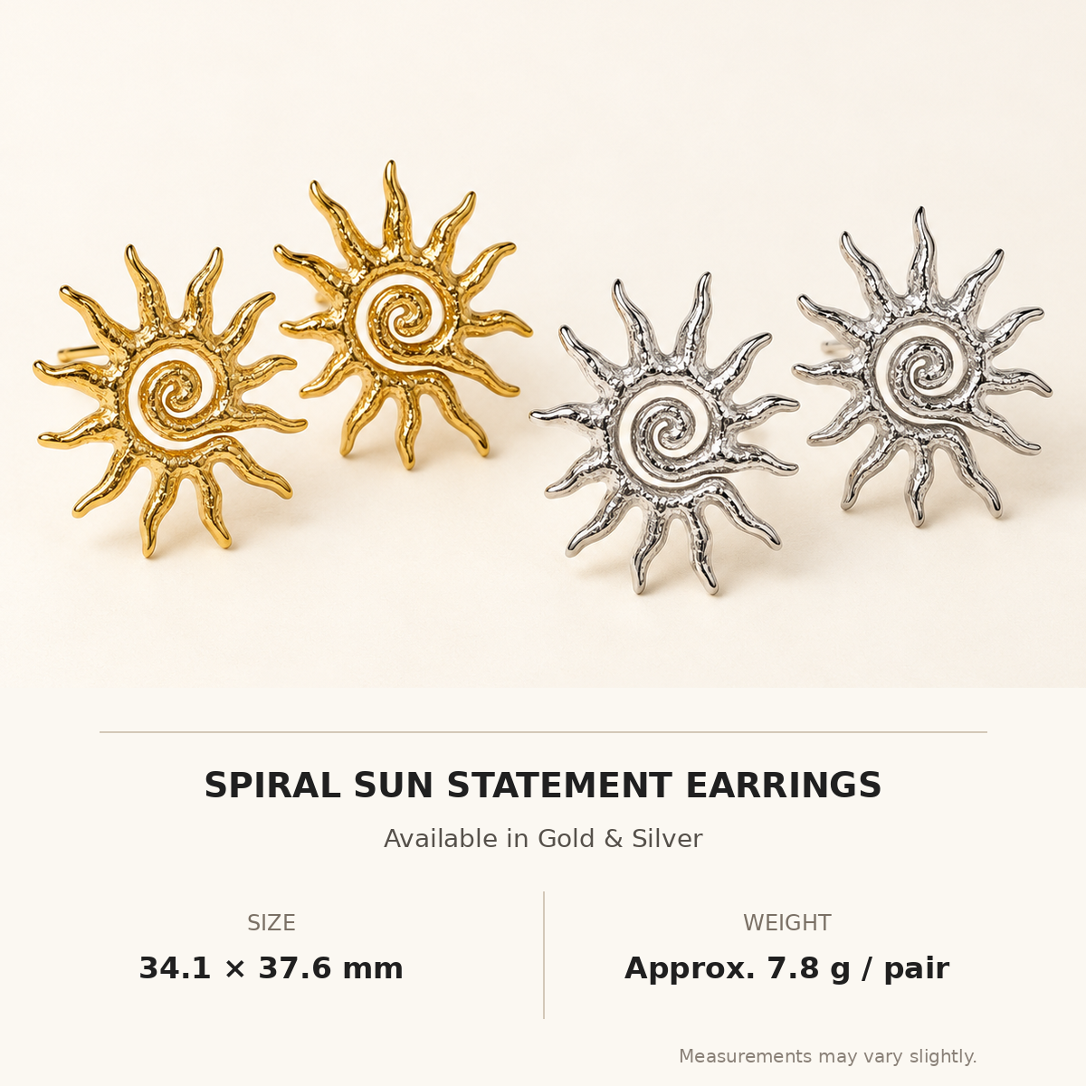 Spiral Sun Statement Earrings