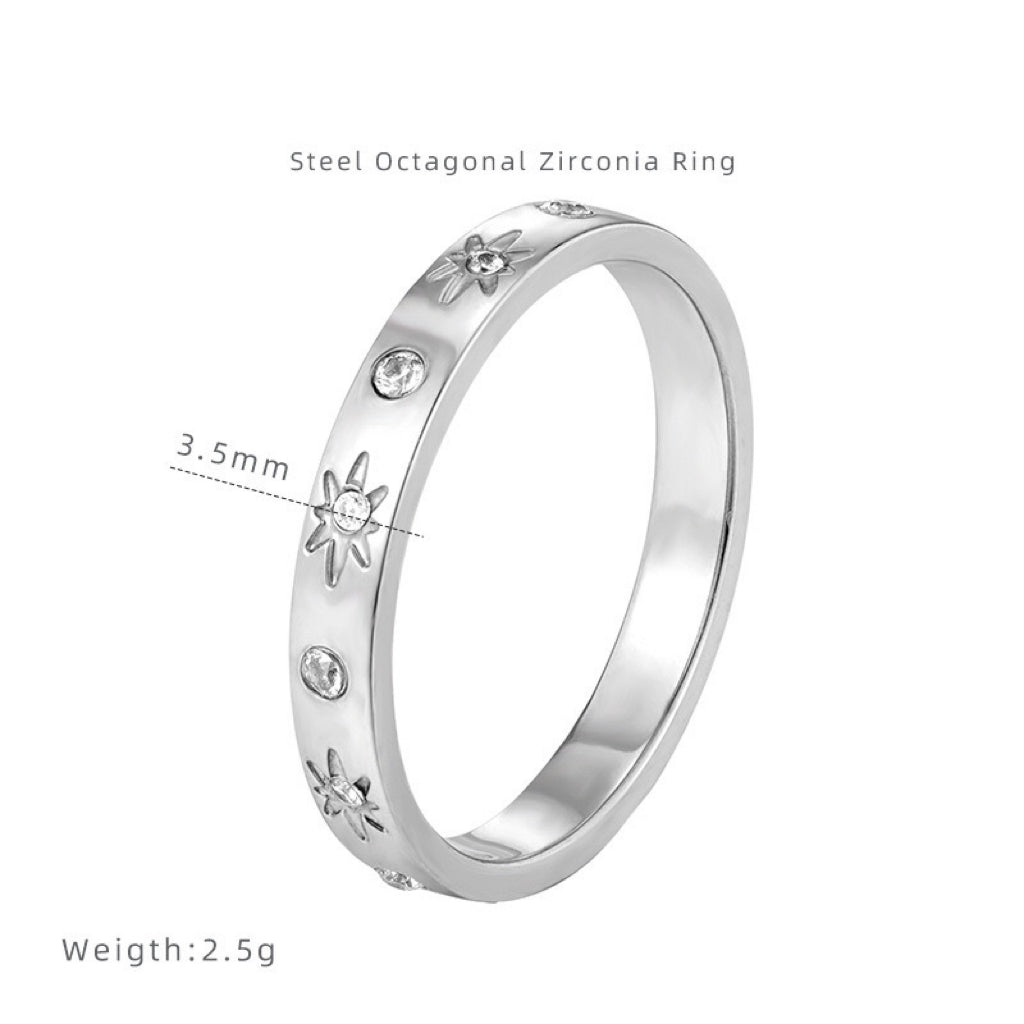 Octagonal Zirconia Ring