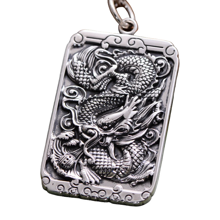 Dragon Spitting Pearl Sterling Silver Pendant
