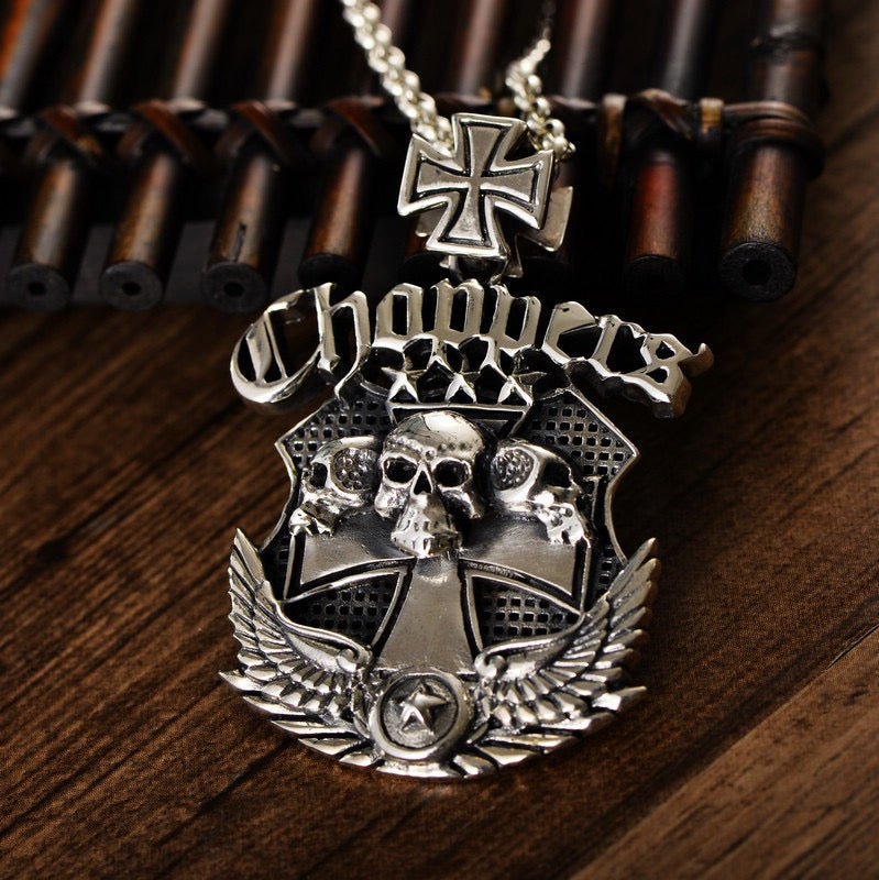 Skull Cross Sterling Silver Pendant