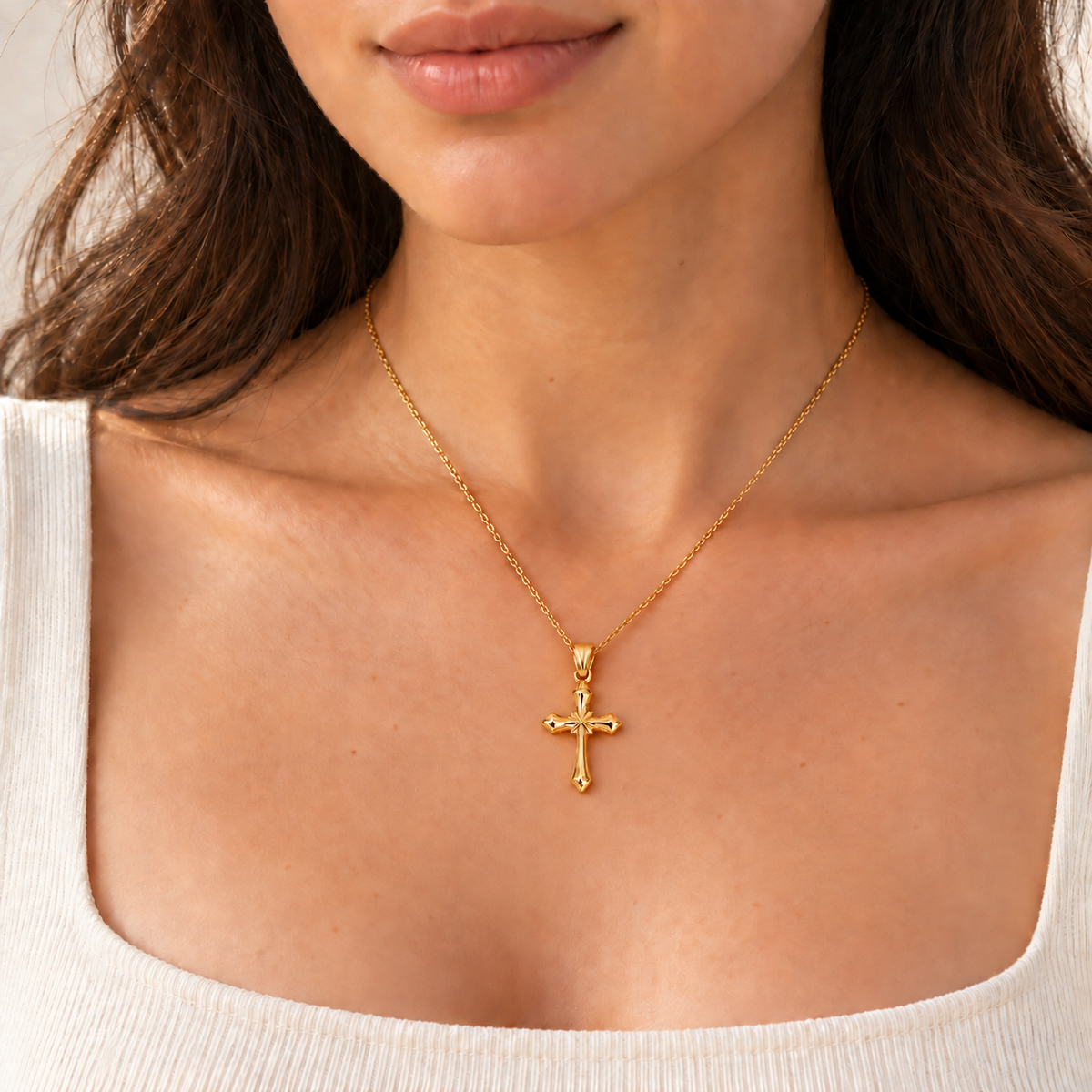 Sculpted Cross Charm