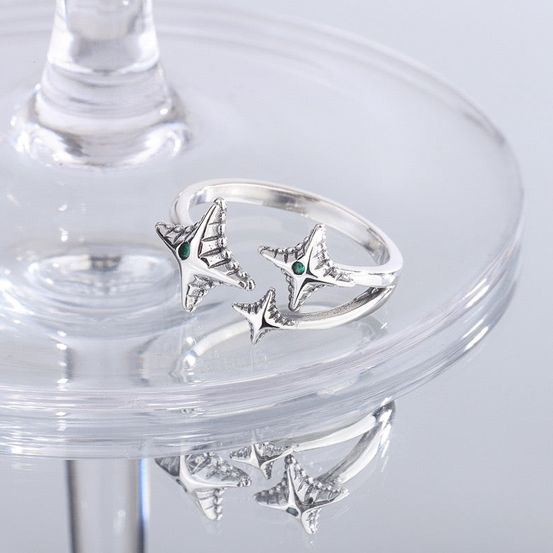 Three Star Sterling Silver Ring