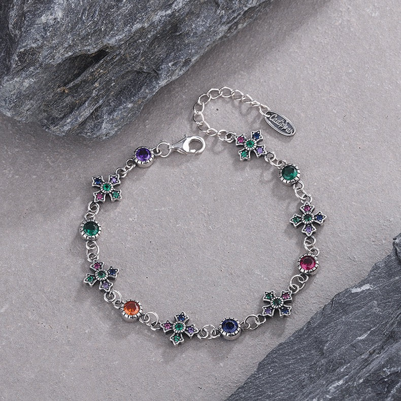 Cross Flower Sterling Silver Flower