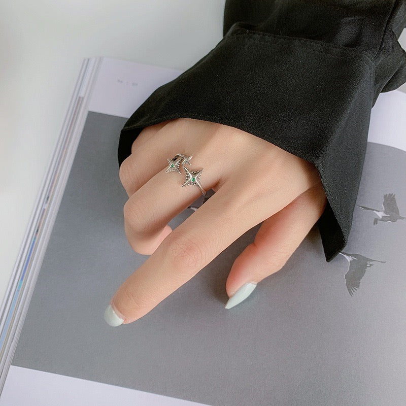 Three Star Sterling Silver Ring