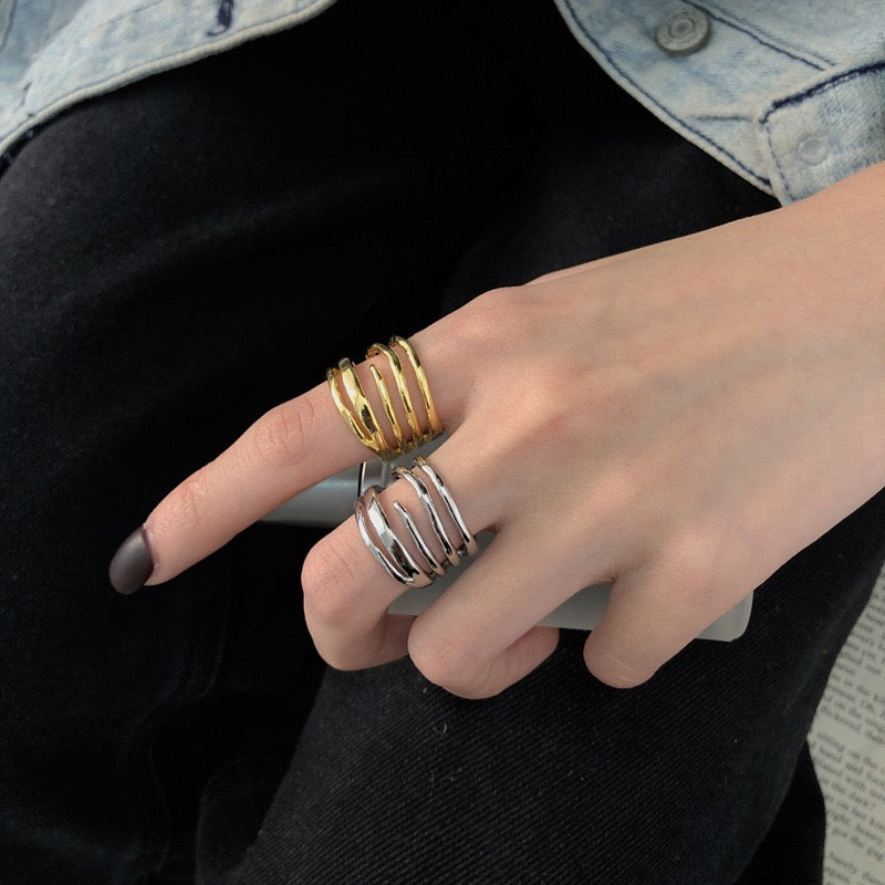 Multi-layer Sterling Silver Ring