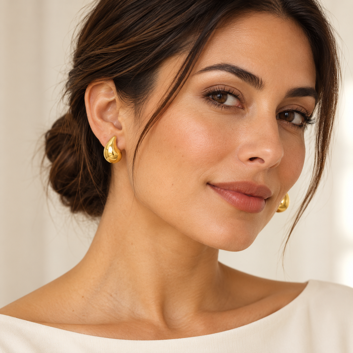 Sculpted Teardrop Stud Earrings