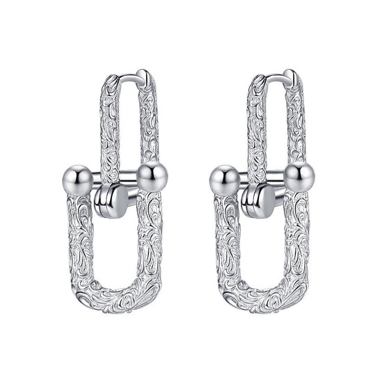 U Shape Classic Sterling Silver Earrings