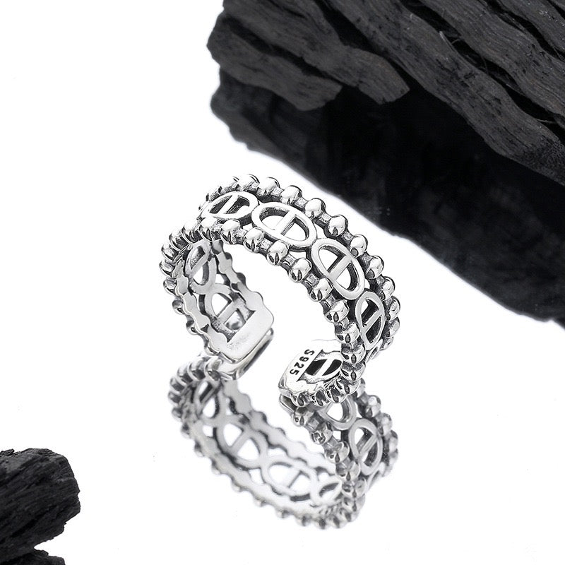 Vintage Pig Nose Sterling Silver Ring