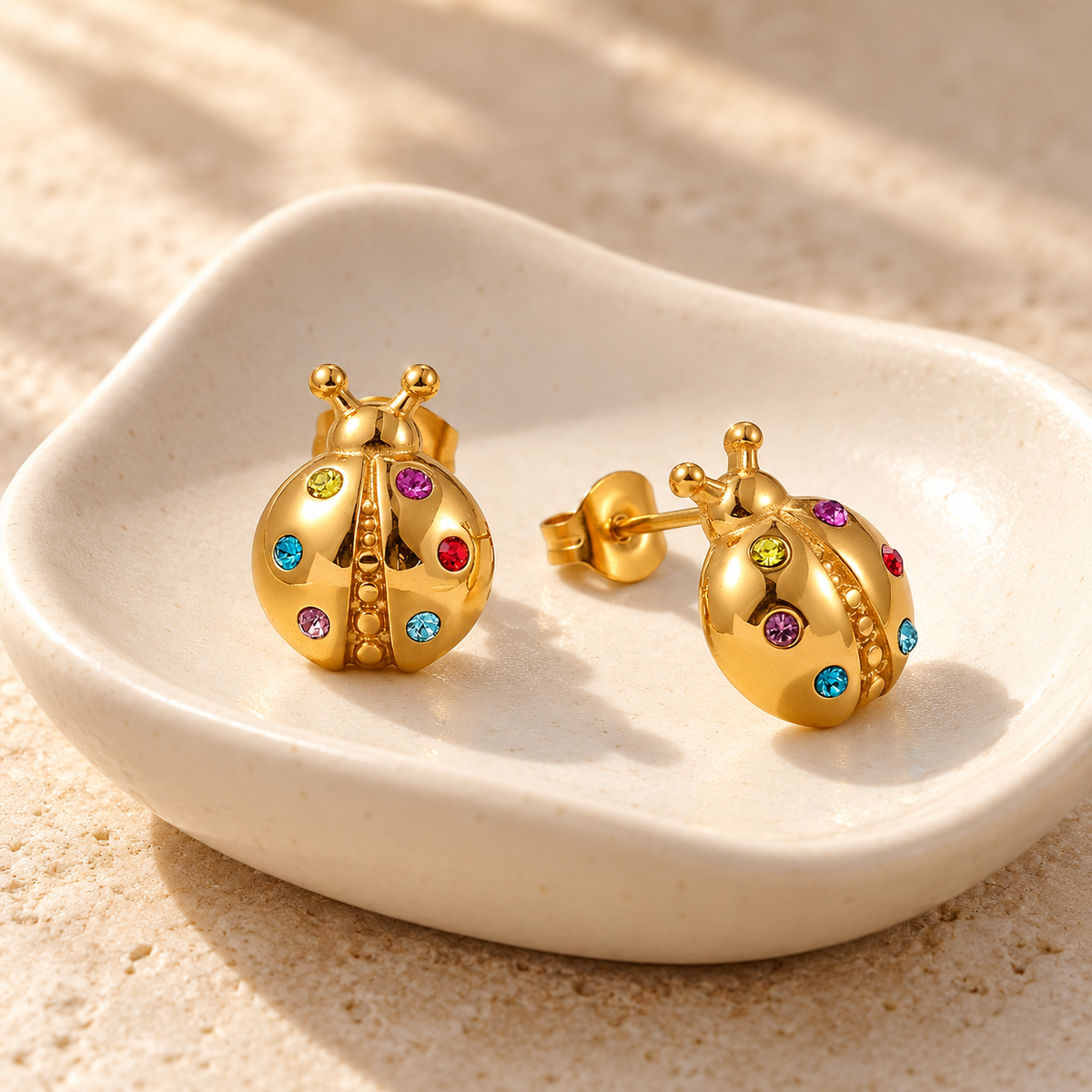 Lucky Ladybug Stud Earrings