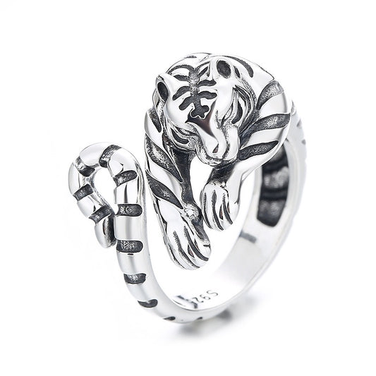 Tiger Sterling Silver Ring