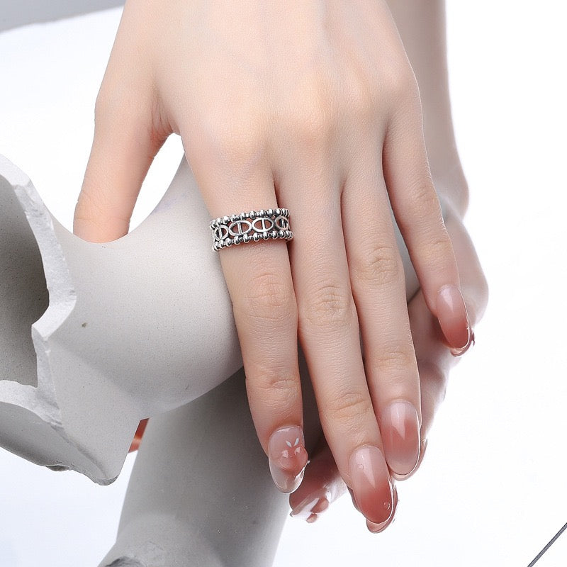 Vintage Pig Nose Sterling Silver Ring
