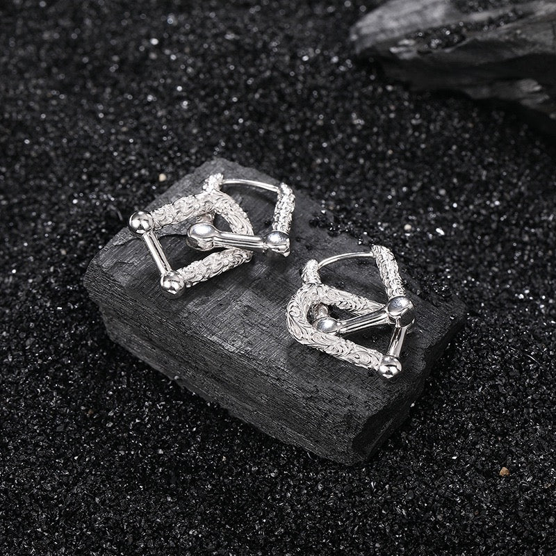 U Shape Classic Sterling Silver Earrings