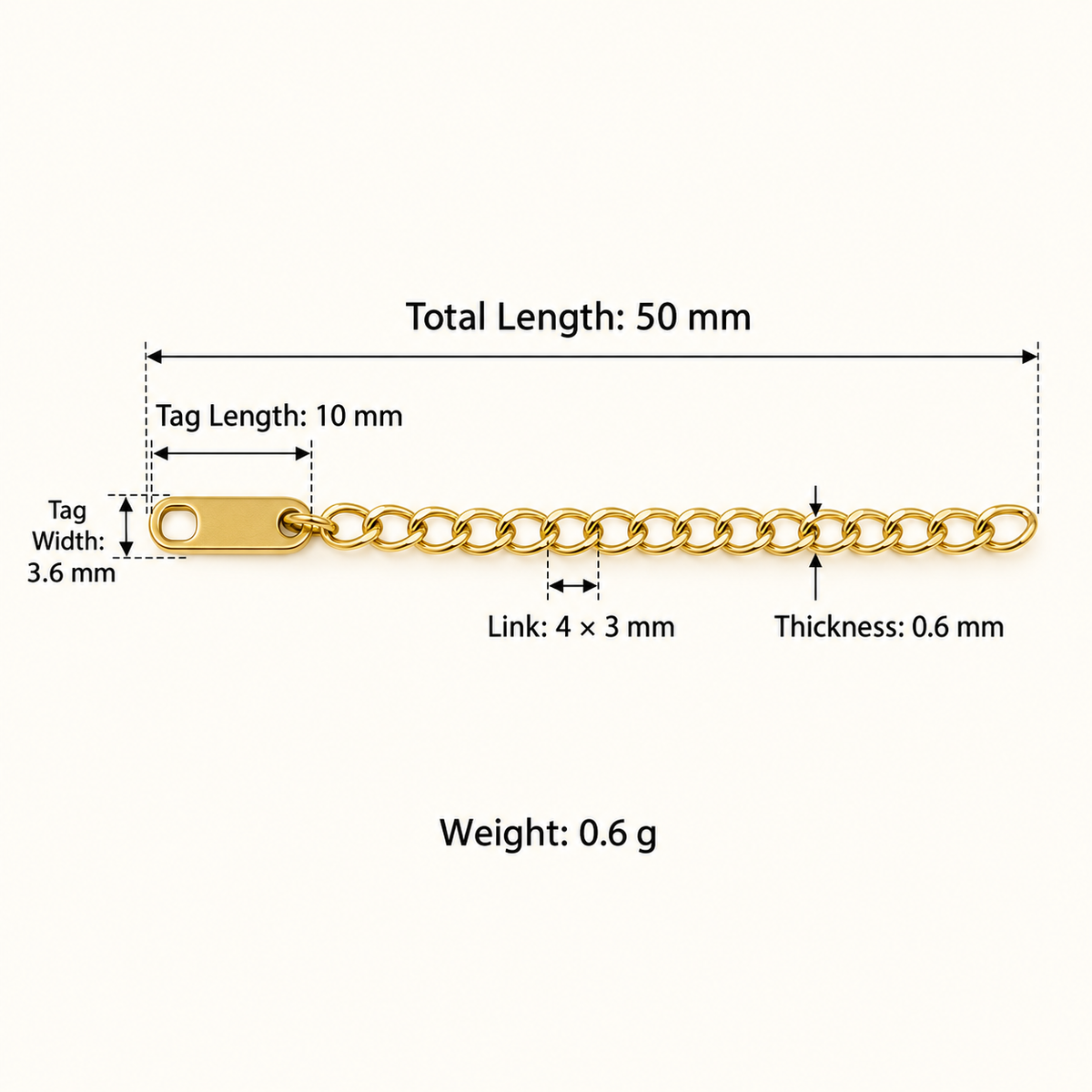 5 cm Necklace Extender Chain