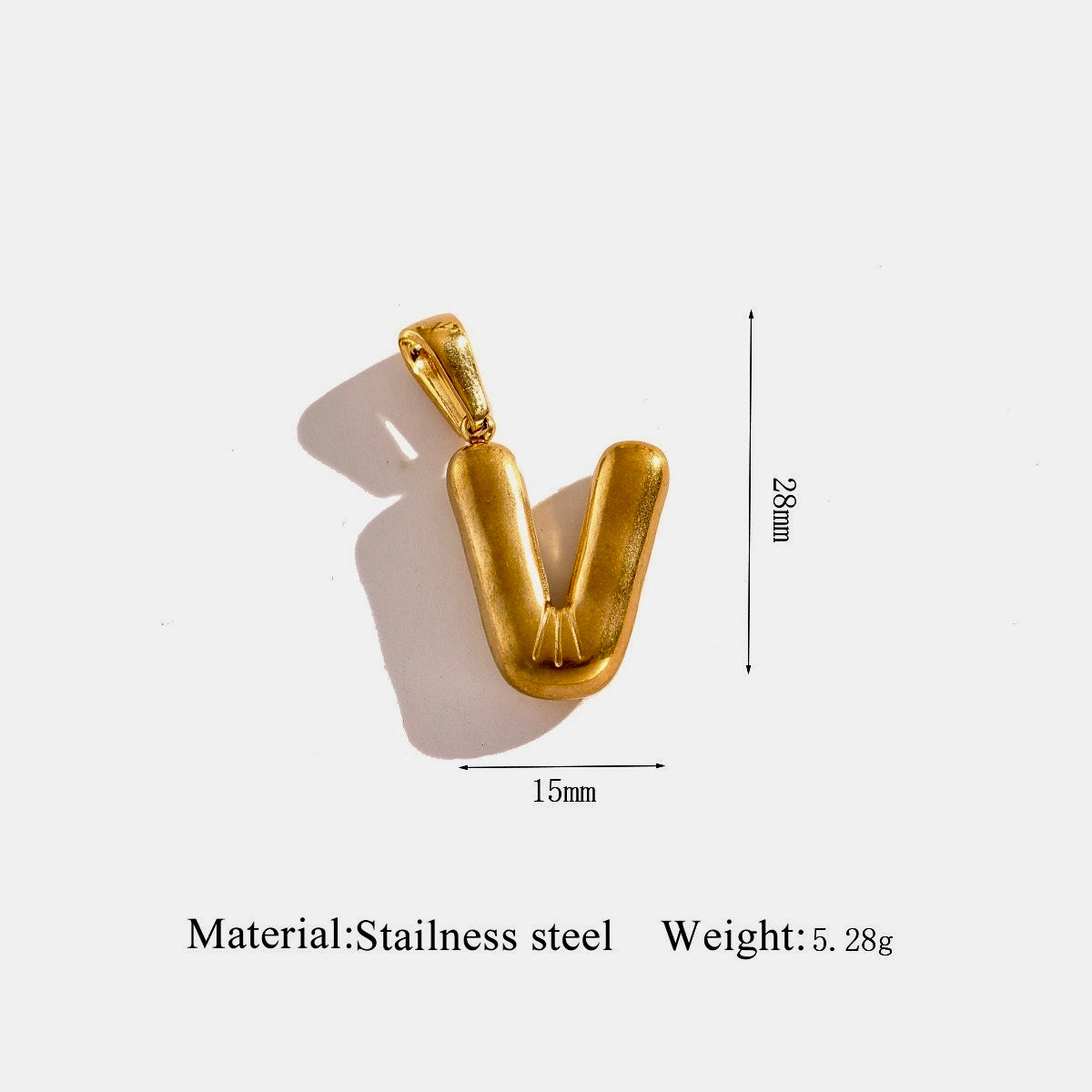 Gold Puffy Initial Charm