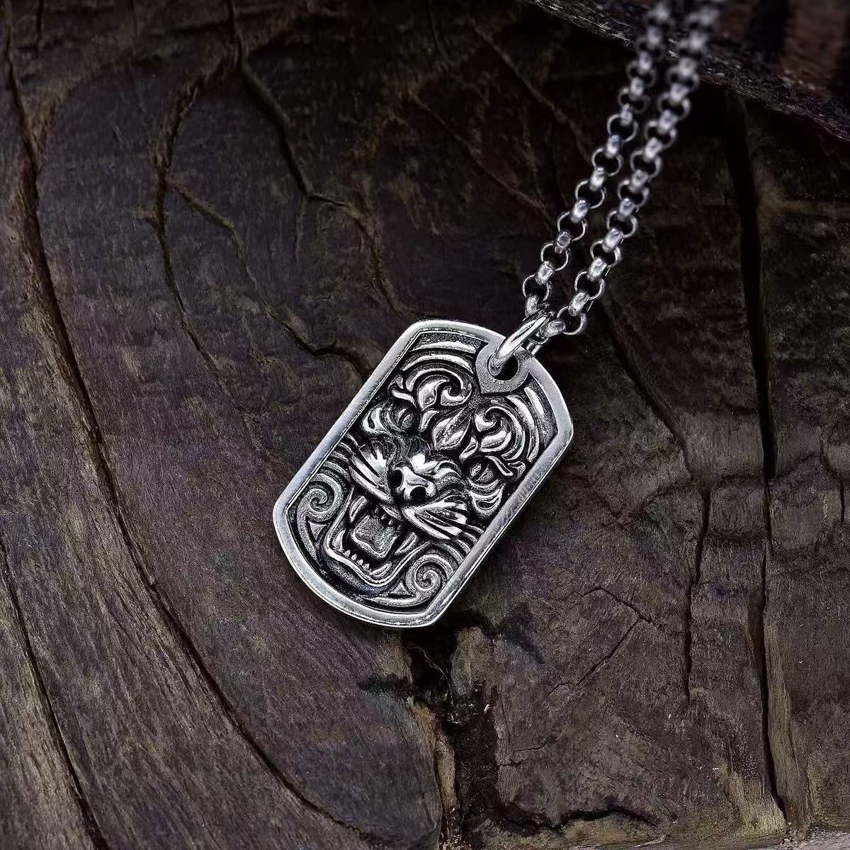 Tiger Sterling Silver Pendant