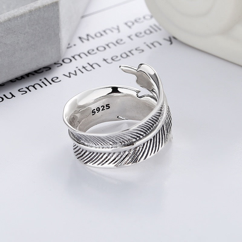 Classic Feather Sterling Silver Ring