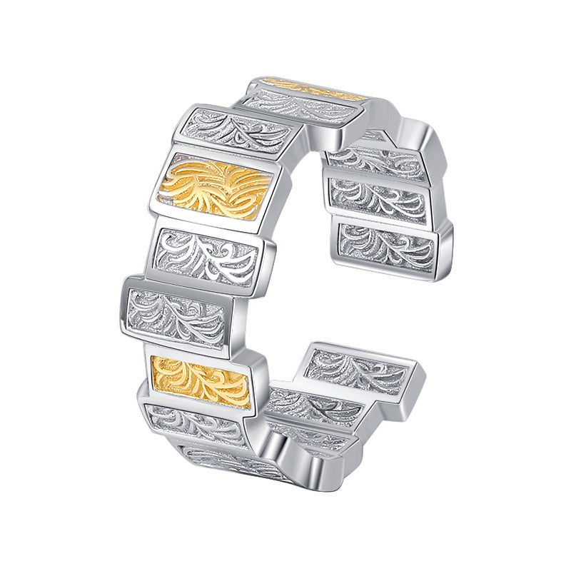 Grass Pattern Sterling Silver Ring