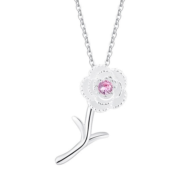 Rose Sterling Silver Necklace