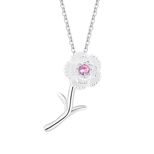 Rose Sterling Silver Necklace
