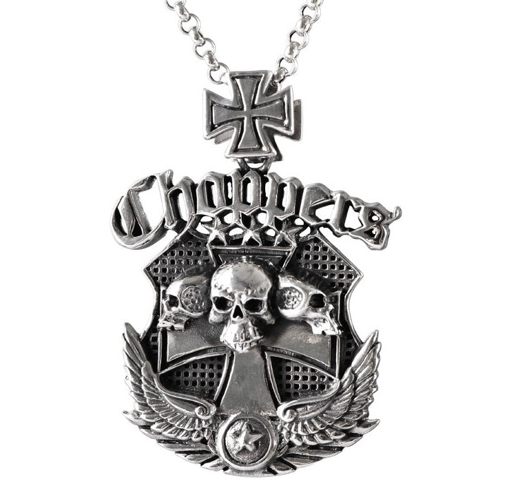 Skull Cross Sterling Silver Pendant