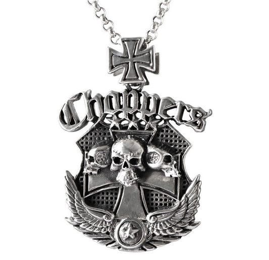 Skull Cross Sterling Silver Pendant