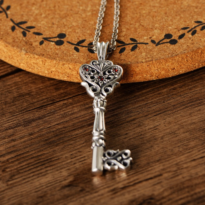 Vintage Key Sterling Silver Pendant
