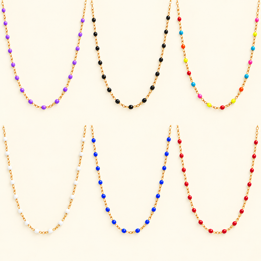 Color Bead Chain Necklace