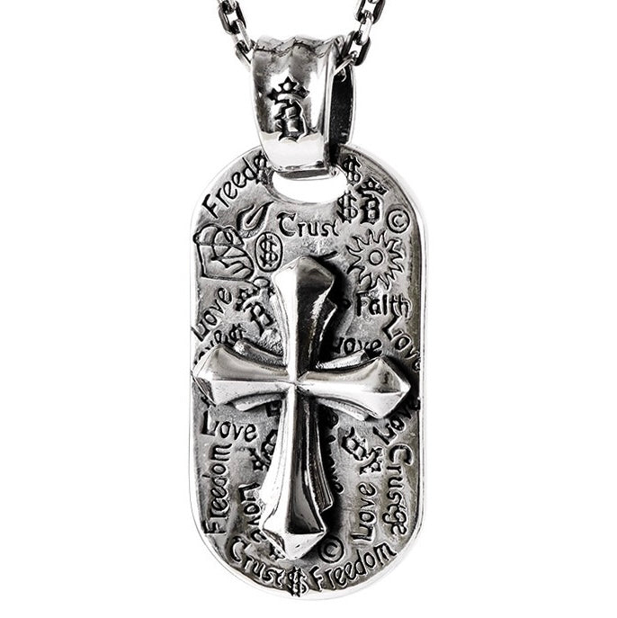 Cross Double Side Sterling Silver Pendant