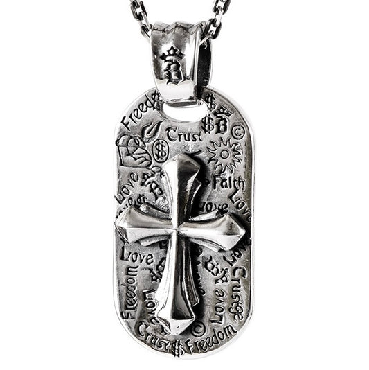 Cross Double Side Sterling Silver Pendant