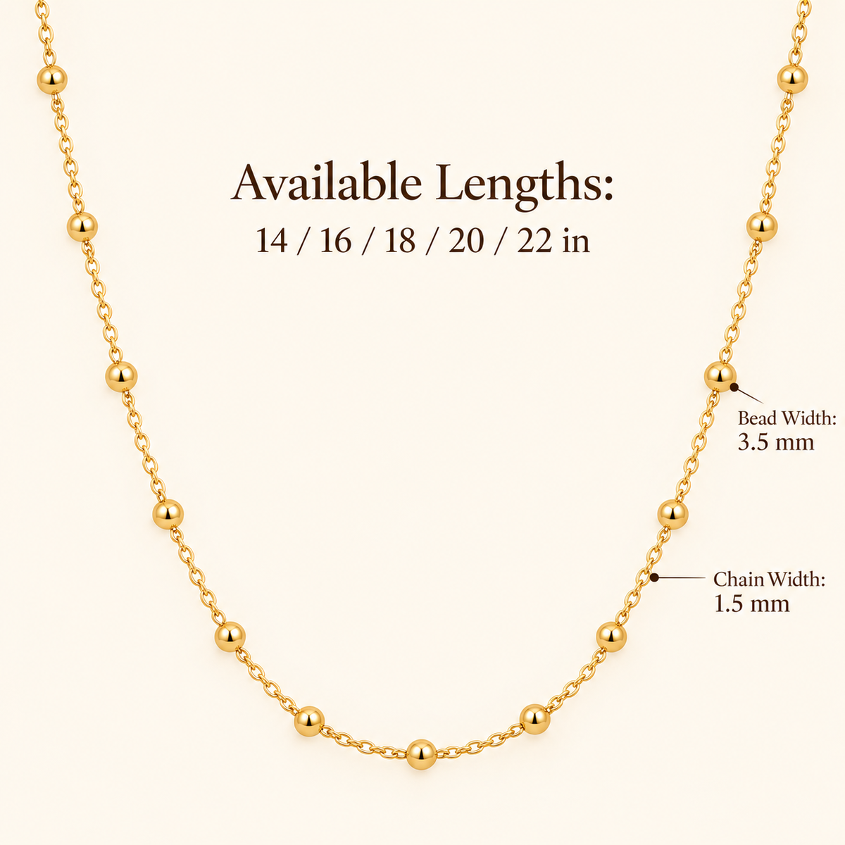 Gold Beaded Chain Necklace
