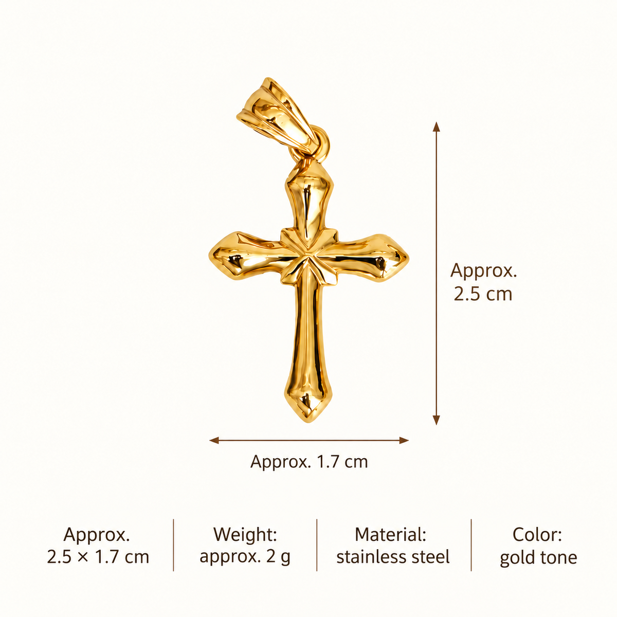 Sculpted Cross Charm