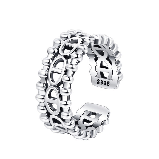 Vintage Pig Nose Sterling Silver Ring