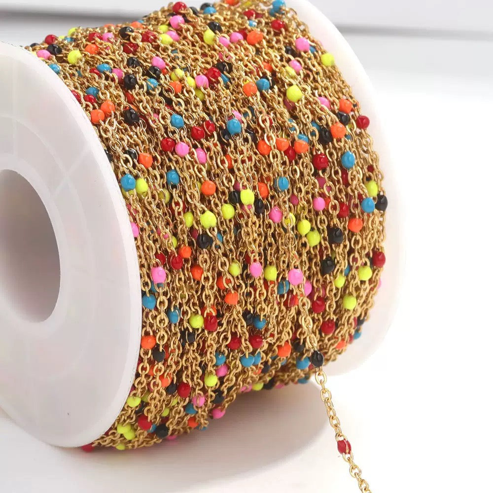 Color Bead Chain Necklace