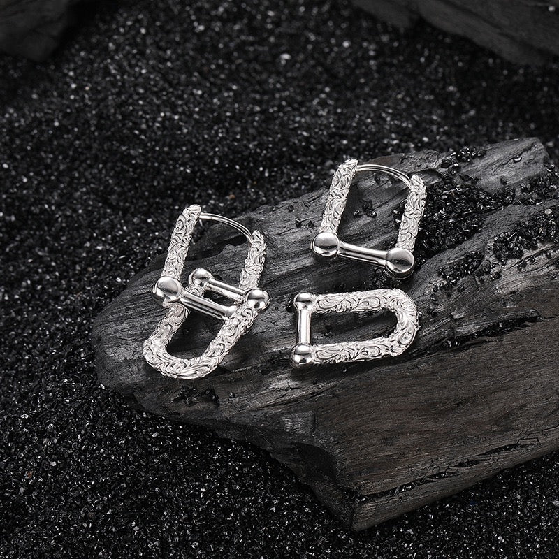 U Shape Classic Sterling Silver Earrings