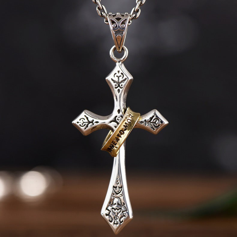 Vintage Cross Sterling Silver Pendant