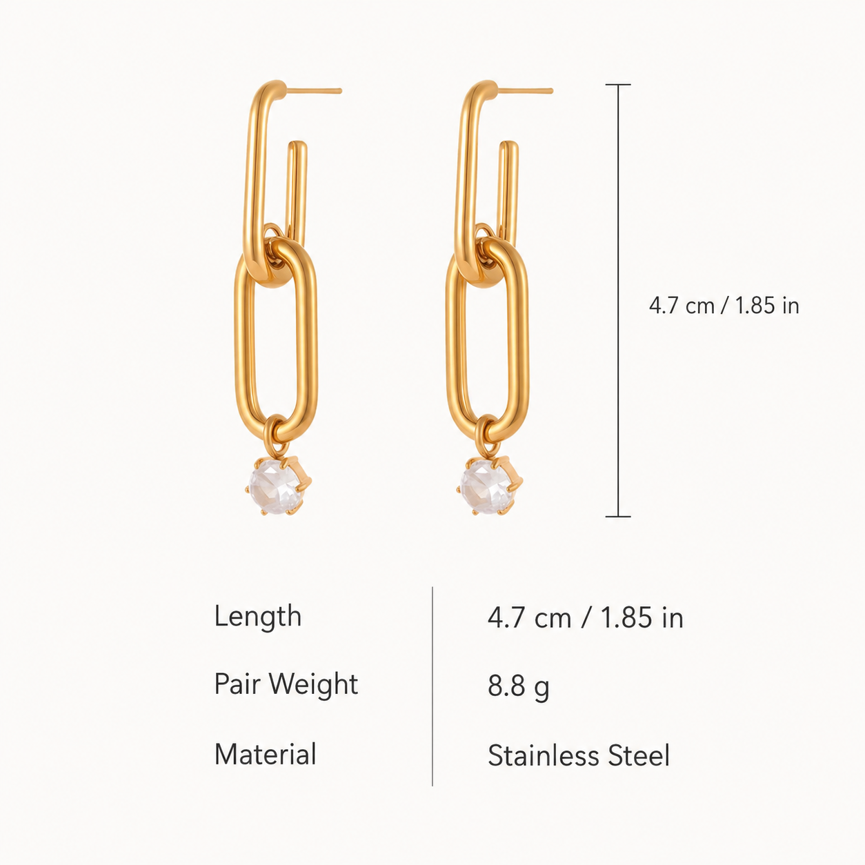 Elara Crystal Link Earrings