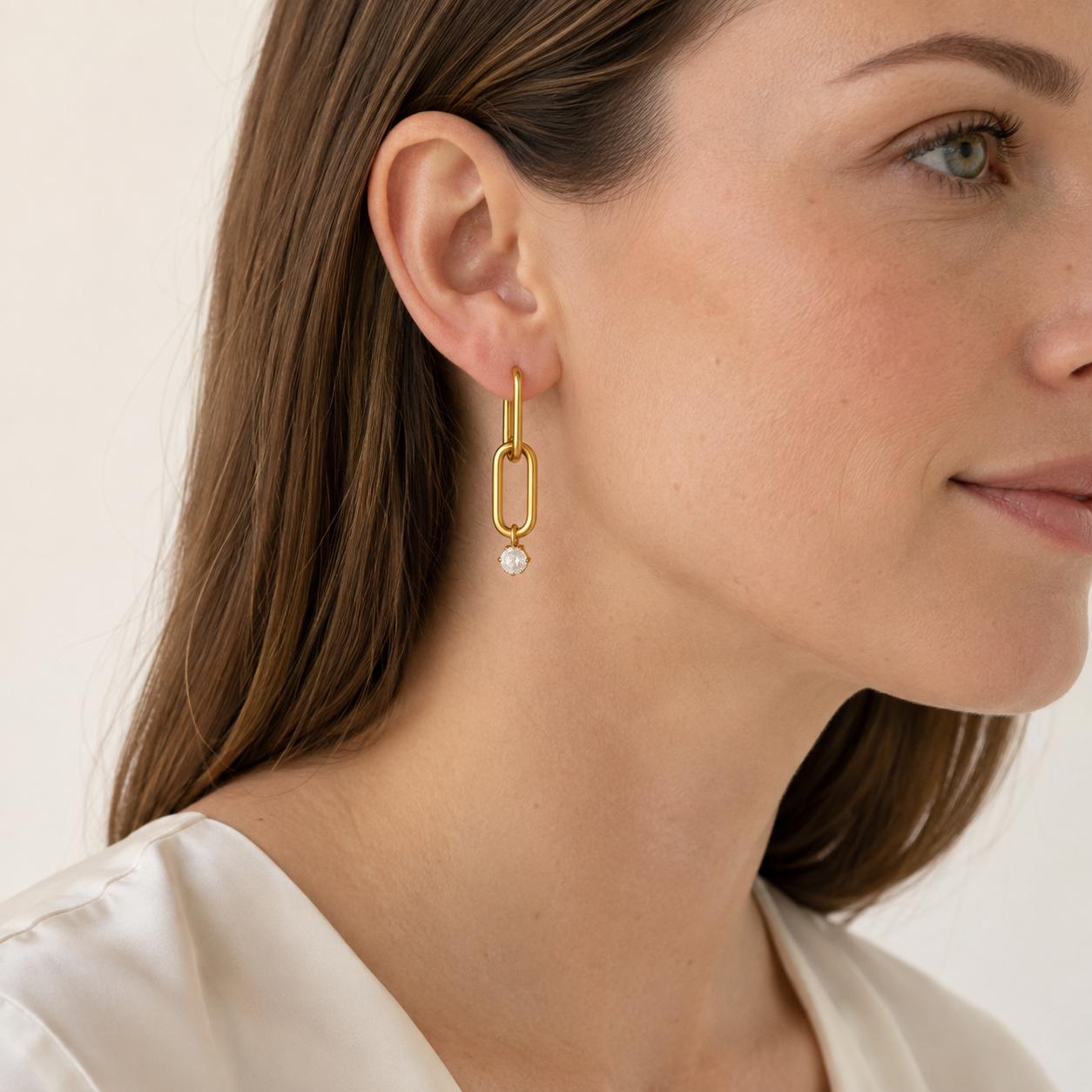 Elara Crystal Link Earrings