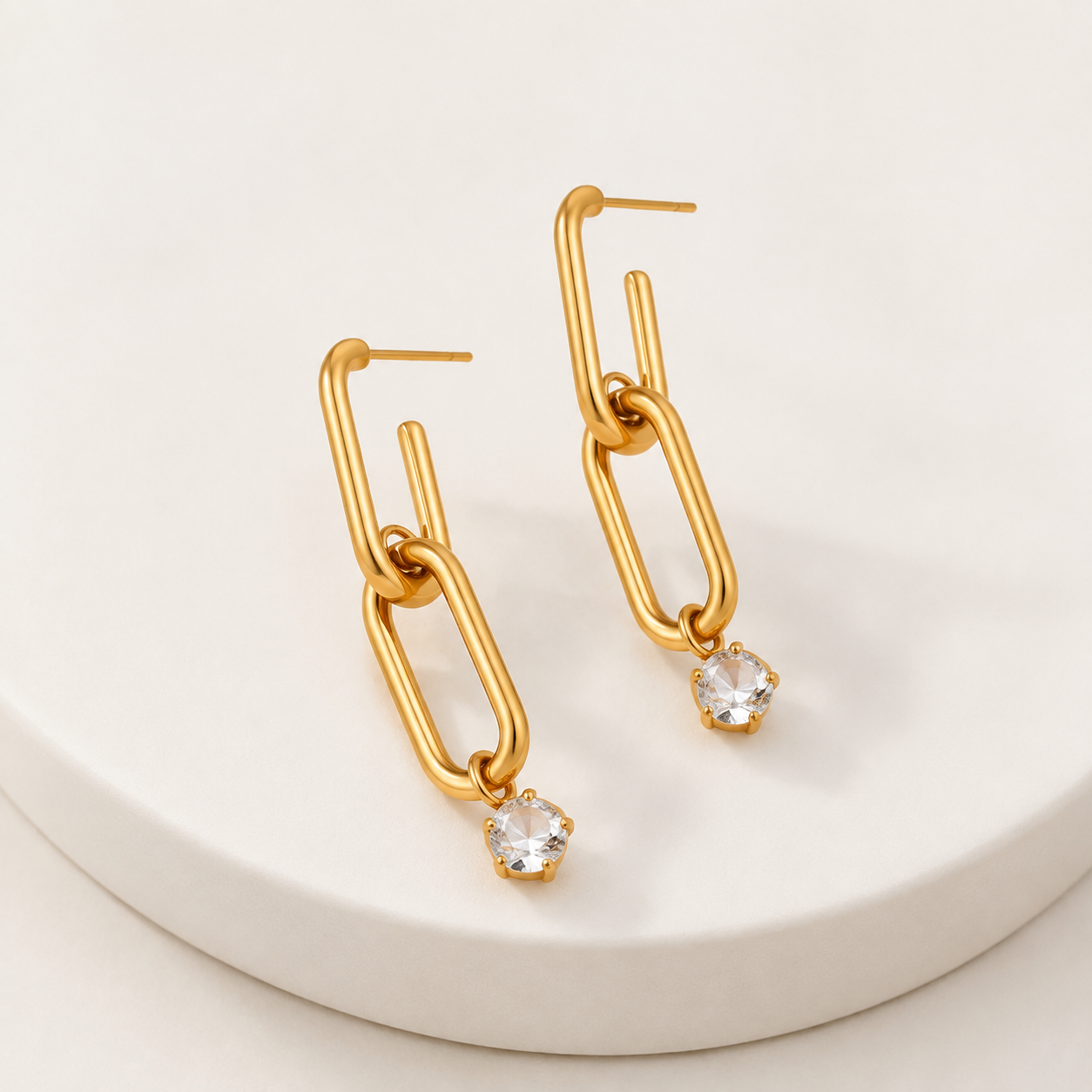 Elara Crystal Link Earrings